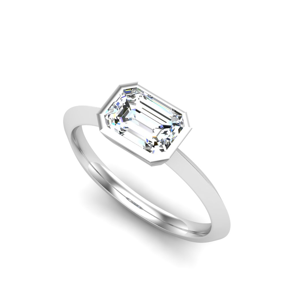 Arya Bezel East West Solitaire Engagement Ring